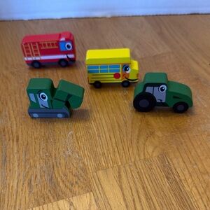 Vibrant Wooden Vehicle Toy Set for Kids